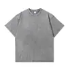 Camiseta lavada y desgastada, peso pesado 200g, americana oversized, retro, corte holgado, casual, versátil, camiseta de algodón lavada 20
