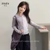 Chamarra para Niñas YOJIA 2026 Otoño Nuevo Estilo Sencillo Camisa con Cremallera para Niños, Top de Manga Larga de Color Sólido para Niños Mayores