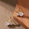 Pendientes de Botón de Plata Moda Estilo Festivo Exquisito Incrustados con Circonita Perla Trébol de Cuatro Hojas Mariposa Cola de Pez con un Toque de Lujo
