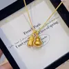 Collar Weixue Mismo Estilo Cobre Chapado en Oro con Pixiu y Mazo Vajra Incrustado con Diamantes, Cadena de Clavícula en Capas de Lujo Ligero, Regalo para Novia