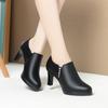 Una generación de zapatos de mujer de cuero suave tacón alto plataforma impermeable boca profunda elegante zapatos de mujer moda para damas zapatos de exhibición primavera y otoño