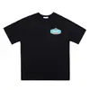 Versão de Alta Qualidade Transfronteiriça Coleção de Manga Curta Rhude Retro Americano Marlboro Streetwear Casual Solto Camiseta Gola Careca para Casal