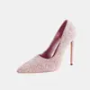 Tacones de escenario brillantes y lujosos a la moda, punta baja, disponibles en tallas 36-46, zapatos de salón para mujer, para exportación y venta al por mayor transfronteriza