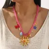 Collar Colorido Dopamina de Verano Adecuado para Vacaciones en la Playa Viajes Cadena para Clavícula Collar con Lazo