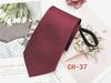 Corbata Roja con Cremallera para Hombre Fácil de Tirar Gratis Novio Padrino Corbata Casual de Negocios Hilo Rayado Teñido 8cm