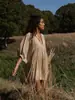 Moda Transfronteriza Nuevo Verano Mujer Talla Grande Holgado Manga de Linterna Casual Dulce Fresco Estilo Girly Vestido