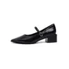 Temporada del Primer Encuentro: Zapatos de tacón grueso con punta fina estilo francés para mujer, simples y versátiles, casuales y aptos para el trabajo, zapatos Mary Jane bajos