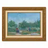 Pintura al Óleo Estilo Jardín de Olivos Campo de Van Gogh con Marco Dorado Vintage Sala de Estar Entrada Arte de Pared con Marco Pintura Decorativa Decoración de Pared para Casa de Huéspedes