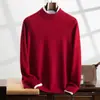 Tejido de Cachemira para Hombre Cuello Medio Tortuga Tejido Business Casual Manga Larga para Fondo con Nuevos Tops de Otoño e Invierno