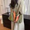 Bolsa de Lona para Mujer Gran Capacidad 2025 Nuevo Verano Versátil Casual Bolso de Hombro Cruzado Bolsa de Tela para Mujer Bolso Dumpling