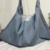 Bolsa de Lona Jeans Estilo Casual e Preguiçoso para Estudantes Universitárias, Bolsa de Ombro para o Dia a Dia, Bolsa Transversal Casual e Versátil, Bolsa Jeans
