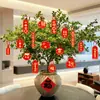 Año del Caballo Planta Verde Colgante Tarjeta Cartón 2026 Nuevo Año Nuevo Sala de Estar Maceta Linterna Colgante Decoración Decoración Festival de Primavera Suministros