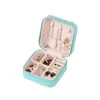 Mini Caja de Almacenamiento para Joyería, Caja de Joyería de Viaje para Pendientes y Collares, Empaque Compacto para Anillos, Caja de Joyería con Cremallera y Tapa abatible