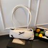 Bolso Satchel de Verano para Mujer 2025 de Color Puro, Texturizado y de Gran Capacidad, Nueva Moda Casual con Lazo, Bolso de Hombro, Bolso Baguette de Axila