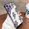 Funda de Teléfono Móvil Transparente Graffiti Rayo Manzana 17Promax Funda con Airbag Iphone15 Funda Anticolisión Apple 18Pro