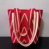 Bolso para Mujer 2025 con Diseño Único, Bolso Tote Tejido con Patrón de Olas para Compras, Bolso Cubo de Gran Capacidad para el Día a Día