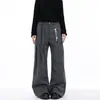 Pantalones casuales a rayas plisados de ajuste limpio para hombre y mujer, diseño de fila de botones con cinturón, de pierna recta versátiles, pantalones de vestir, tendencia