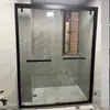 Mampara Lineal para Baño con Separación Seco y Húmedo Puerta Corredera para Cabina de Ducha Acero Inoxidable Aleación de Aluminio Puerta de Vidrio