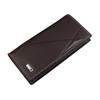 Billetera de hombre larga para múltiples tarjetas con cremallera interior, billetera de negocios de color sólido delgada, comercio exterior transfronterizo, clip de belleza de moda de pu