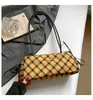 Bolsa de Ombro Casual Simples de Alto Valor Estético para Mulheres 2026 Nova Bolsa de Axila Xadrez Estilo Coreano Bolsa de Mão Versátil Bolsa Feminina