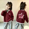 Top de punto gofre estilo coreano, imitación de dos piezas, manga larga para niñas, nuevo estilo primavera/otoño para niños medianos y grandes, versátil, elegante, capa base holgada