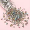 Cuentas de vidrio doméstico de 4 mm para arroz, doble color aurora, cuentas de doble punta, hilo de oro, cuentas hechas a mano para pulsera DIY, accesorios de material