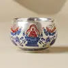 Fabricante 999 Plata Dorada Buda Sentado Loto Arhat Taza Cerámica Kung Fu Juego de Té Taza de Té China Gama Alta Taza de Té Taza de Maestro