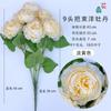 9 Manija de cabeza viga peonía extranjera rosa brasileña nueva pastoral boda belleza flor de seda base salón de bodas coreano flor artificial