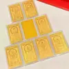 Adesivos de Celular Dourados como Lembrancinhas para Boa Sorte e Riqueza, Cartões de Ouro Puro para Atrair Fortuna, Cartas da Fortuna para Celular no Atacado