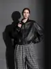 Chaqueta de Cuero Negra para Mujer, Estilo Corto, Nuevo Modelo Primavera y Otoño 2026, Cuello de Béisbolholgado, Cierre de Cremallera, Adelgazante, Elegante, Ropa Exterior Dulce y Fresca