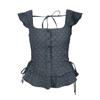 [Roupas Novas da Betty] Colete Feminino de Alça com Manga Pequena e Borda de Renda Camisa Sem Manga Puro Desejo Top de Bolinhas Onduladas Slim Fit