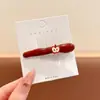 Pinza para el pelo de niños para Año Nuevo con lazo, Pinza de tela de alta gama para flequillo lateral para niñas pequeñas, Accesorio para el pelo rojo de otoño e invierno