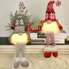 Luz de Ventana Navideña Iluminada Figura de Papá Noel Reno Muñeco sin Rostro Duende Gnomo Decoraciones