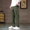 Pantalones Cargo Americanos para Hombre de Verano Finos de Seda de Hielo Secado Rápido Holgados Rectos Pierna Ancha Streetwear Casual Largos para Niños