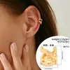 Diseño Transfronterizo Europeo y Americano Clip para Oreja de Frijol de Gota de Agua Brillante Metálico Anillo Liso Geométrico Personalizado Pendientes Plisados Pendientes