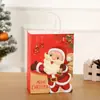 Nochebuena Navidad Empaque de Navidad En stock Nuevo Producto Caja de Regalo Navideña de Mano Muñeco de Nieve Reno Papel Kraft Bolso de Mano Navideño