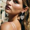 AliExpress Explosions Street Rhinestone Love brincos Bohemian Water Drop Pendant brincos Femininos