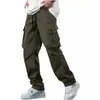 2026 Nuevos Pantalones Casuales de Exterior para Hombre, Color Sólido, Cordón Deportivo, Bolsillos Múltiples, Pantalones Largos de Trabajo, En Stock