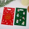 Bolsa de regalo navideña con estampado de muñeco de nieve navideño, bolsa de plástico para dulces navideños.