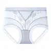 Calcinhas femininas de cintura alta estilo francês são respiráveis e não suam, com modelagem leve para controle da barriga e nádegas em formato de pêssego, antibacterianas 10A, com entreperna estendida
