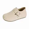 Sapatos femininos decorativos estilo Birkenstock, confortáveis, para aumentar a altura, novos da moda 2026, de cobertura total, com corte profundo, para o verão, com fivela de cinto