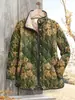 2025 Sitio Independiente Transfronterizo TEMU Nueva Chaqueta de Algodón Acolchada Casual para Mujer Chaqueta de Algodón para Mujer con Estampado Digital Floral
