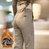 Calça Casual Masculina Nova de Alta Qualidade com Forro de Lã para Primavera e Outono 2026, Calça Social Masculina Slim Fit de Perna Reta com Stretch