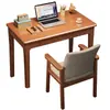 Mesa de madeira maciça com gaveta, pequena escrivaninha para computador adulto, mesa de estudo para estudantes, cadeira