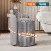 Taburete de Tocador de Lujo Ligero, Taburete Moderno Minimalista Nórdico para Tocador de Dormitorio de Niñas, Taburete Redondo Silla de Celebridad de Internet, Taburete de Maquillaje
