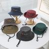 Sombrero de pescador infantil transfronterizo de AliExpress para niños y niñas, sombrero de cubo con visera solar bordado de cuatro excavadoras de dibujos animados, sombrero infantil para niños de 3 a 8 años