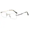Armazones para Gafas de Miopía Sin Marco Antiluz Azul Más Vendidos Transfronterizos para Hombres, Ultraligeros y Modernos, Se Pueden Personalizar con Lentes Graduados