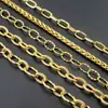 Punto de Oro de 18K Acero Inoxidable Multiestilo Cadena Gruesa Pulsera Collar Hecho a Mano DIY Accesorios de Joyería de Acero de Titanio Venta al por Mayor