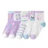 Calcetines de Verano para Niñas al por Mayor Dibujos Animados Estudiante Calcetines Blancos Calcetines Deportivos Delgados Absorbentes de Sudor Transpirables Malla Calcetines de Tubo Medio
