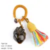 Chaveiro de coração de pedra natural transfronteiriço, pingente de bolsa estilo boho, pingente de carro, acessório de vestuário, pingente de ametista esculpido